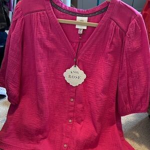 Knox Rose Vibrant Pink Blouse